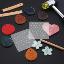 3Pcs DIY English Letter Leather StampTemplate Letter Number Leathercarft Stamping Tools Alphabet Stamps Handle Punch Kit