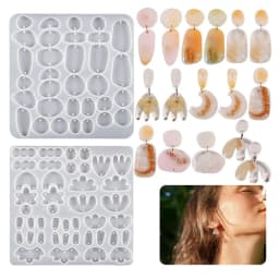 2Pcs/1Pc DIY Earring Silicone Mold Irregular Dangle Making Tool Handmade Necklace Jewelry Pendant Mold DIY Resin Casting Mold