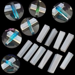 10Pieces Jewelry Silicone Resin Moulds Long Cylinder Shape Casting Moulds Epoxy Moulds for DIY Keychains Earring Pendant