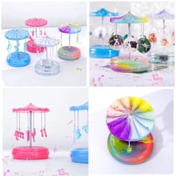DIY Resin Mold 3D Carousel Horse Rotating Music Box Silicone Resin Epoxy Casting Mould Jewelry Box for DIY Craft Home Ornament