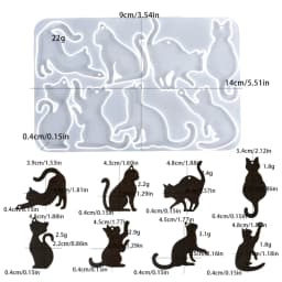 High Quality Silicone Mold With 8 Cavity Cats Designs Perfect For Home Crafting And Individualized Gift Making