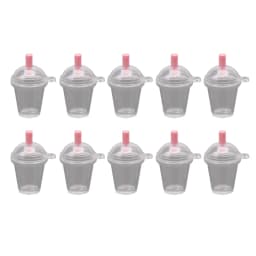 10Pcs Mini Frappuccino Cup Coffee Cup Dollhouse Miniature Simulation Plastic Cake Ice Cream Cups Keychain Jewelry Making