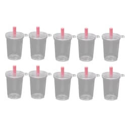 10Pcs Mini Frappuccino Cup Coffee Cup Dollhouse Miniature Simulation Plastic Cake Ice Cream Cups Keychain Jewelry Making