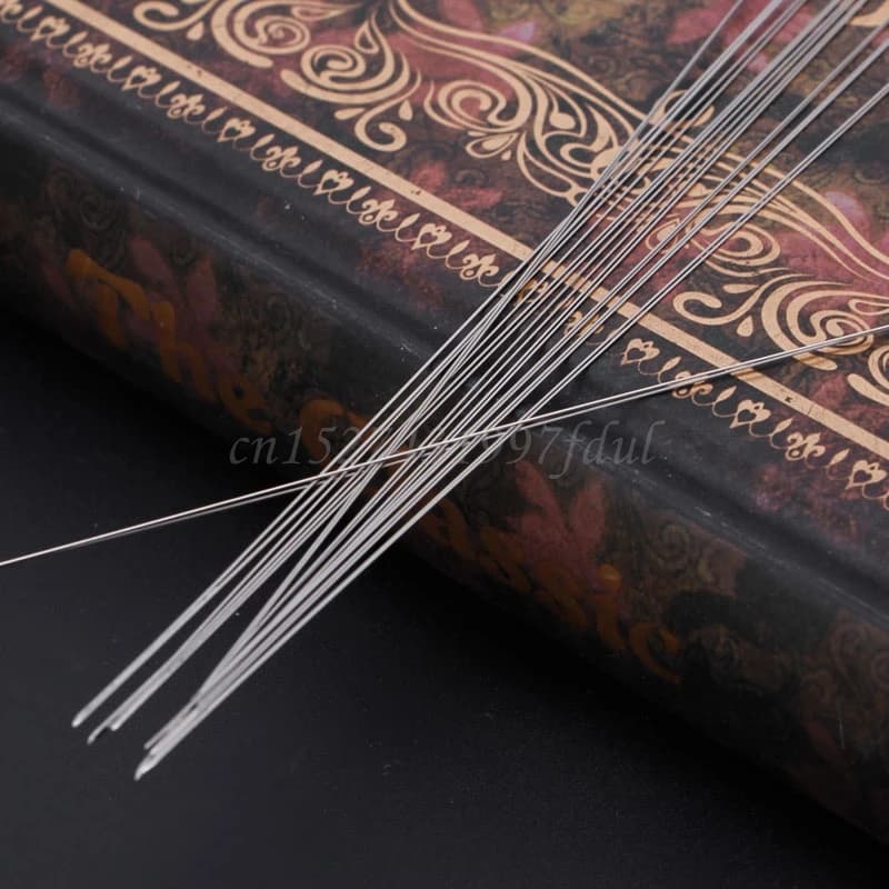 10x Big Eye Curved Beading Needles For DIY Bracelet Necklace Stringing 125x0.6mm