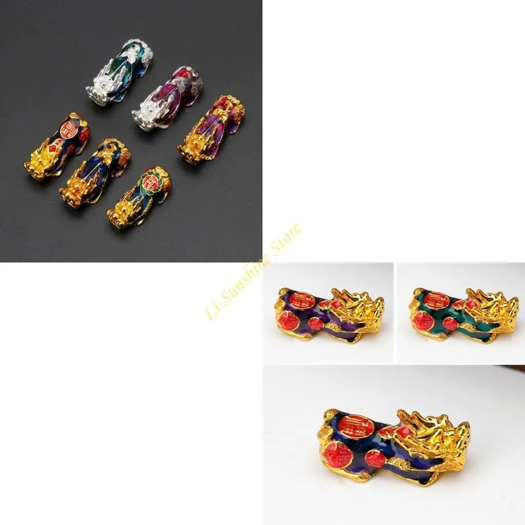 Chinese Pixiu Spacer Ball Beads Good Luck Yao Wealth Money Amulet DIY Bracelet Necklace Jewelry Craft Supplies QX2F