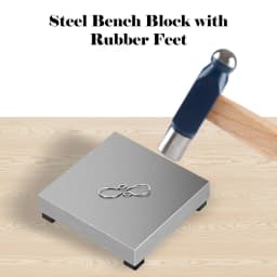 Metal Stamping Block Anvil with Rubber Feet Jewelry Making Tool Square Anvils A0KD