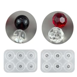 Jewelry Bead Resin Mold with Holes 20/25/30mm Round Bead Silicone Mold Craft