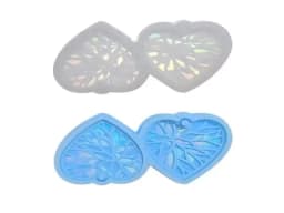 Heart Holographic Resin Mold Earring Silicone Mold Keychain Pendant Epoxy Resin Casting Mold Kit Resin Craft Tools Wholesale