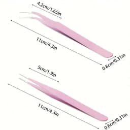 2pcs/lot Pink And Black Color ,Elbow +Straight Head Tweezers, For Diy HandmadeJewelry Making Scrapbooking