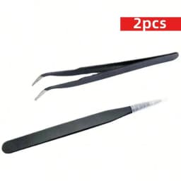 2pcs/lot Pink And Black Color ,Elbow +Straight Head Tweezers, For Diy HandmadeJewelry Making Scrapbooking