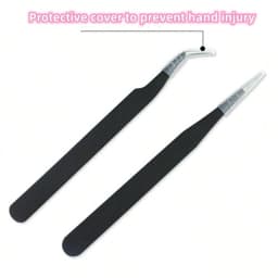 2pcs/lot Pink And Black Color ,Elbow +Straight Head Tweezers, For Diy HandmadeJewelry Making Scrapbooking