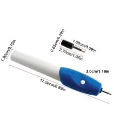 White and Blue Electric Jewelry Plastic Glass Metal Wood Engraver Pen Carve Tool #236579