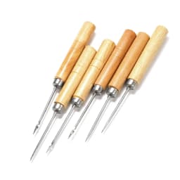 2pcs/lot Wooden Handle Sewing Awl Hand Stitching Bracelet Leather Craft Needle for Jewelry Making Needle Hook Tool Supplies