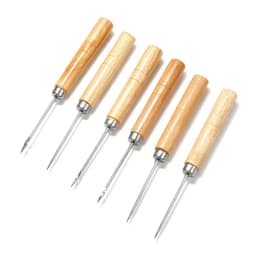 2pcs/lot Wooden Handle Sewing Awl Hand Stitching Bracelet Leather Craft Needle for Jewelry Making Needle Hook Tool Supplies