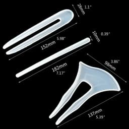 3Pcs Clear Hairpin Molds Hair Silicone Molds Headdress Hair Pin Epoxy Resin Casting Mold Jewelry Making DIY Craft