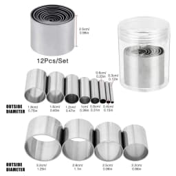 Hole Hollow Punch Cutter Set with Storage Case Round Circle Ring Clay Cutters Ceramics Dotting Baking Indentation Mold Tools