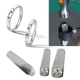 3pcs 3/6/8mm Star DIY Jewelry rings Leather Stamp Star Pentagram Seal Carving Stamping Tool Metal Stamp