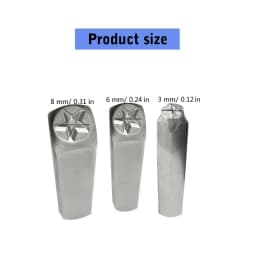 3pcs 3/6/8mm Star DIY Jewelry rings Leather Stamp Star Pentagram Seal Carving Stamping Tool Metal Stamp