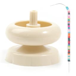 Clay and Seed Bead Spinner DIY Necklace Bracelet Threader Bead String Tool For Jewelry Making with Free Big Eyed Curved Needle