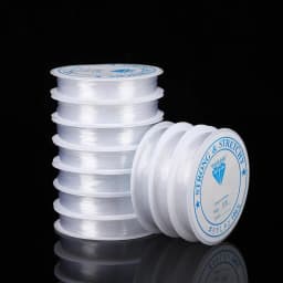 6 Rolls/1Bag Transparent White Crystal Fish-silk Elastic Thread Buddhist Prayer Bead String Accessory Jewelry Bead Material
