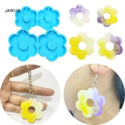 Resin Jewelry Molds,Keychain Resin Mold Flower Silicone Mold for Resin Pendant Keychain,Necklace Earrings,Jewelry Making