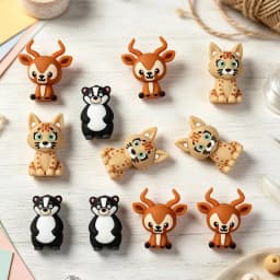 20pcs 3D Raccoon Silicone Beads Animal focal beads For Jewelry Making DIY Pacifier Chain Bracelet Necklace Jewelry Accessories