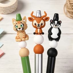 20pcs 3D Raccoon Silicone Beads Animal focal beads For Jewelry Making DIY Pacifier Chain Bracelet Necklace Jewelry Accessories