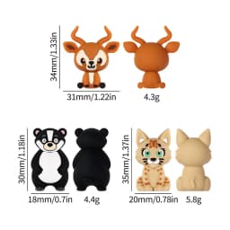20pcs 3D Raccoon Silicone Beads Animal focal beads For Jewelry Making DIY Pacifier Chain Bracelet Necklace Jewelry Accessories