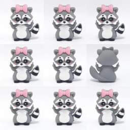 20pcs 3D Raccoon Silicone Beads Animal focal beads For Jewelry Making DIY Pacifier Chain Bracelet Necklace Jewelry Accessories