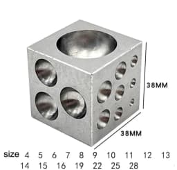 1" 1.5" 25mm 38mm Steel Dapping Block Steel Square Die Steel Dapping Cube Round Circle Semi Circular Concave Punch gold jewelry