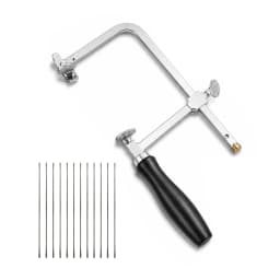 TOKTOS Adjustable Jewelry Saw Frame Set 12 Blades Jeweler Saw Bow Precision Cutting Tool for Gold Silver Wax Wood DIY Jewelry M