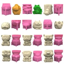 3D Animal Flowerpot Pen Holder UV Crystal Epoxy Mold Elephant Cement Plaster Clay Resin Silicone Mould DIY Crafts Casting Mold