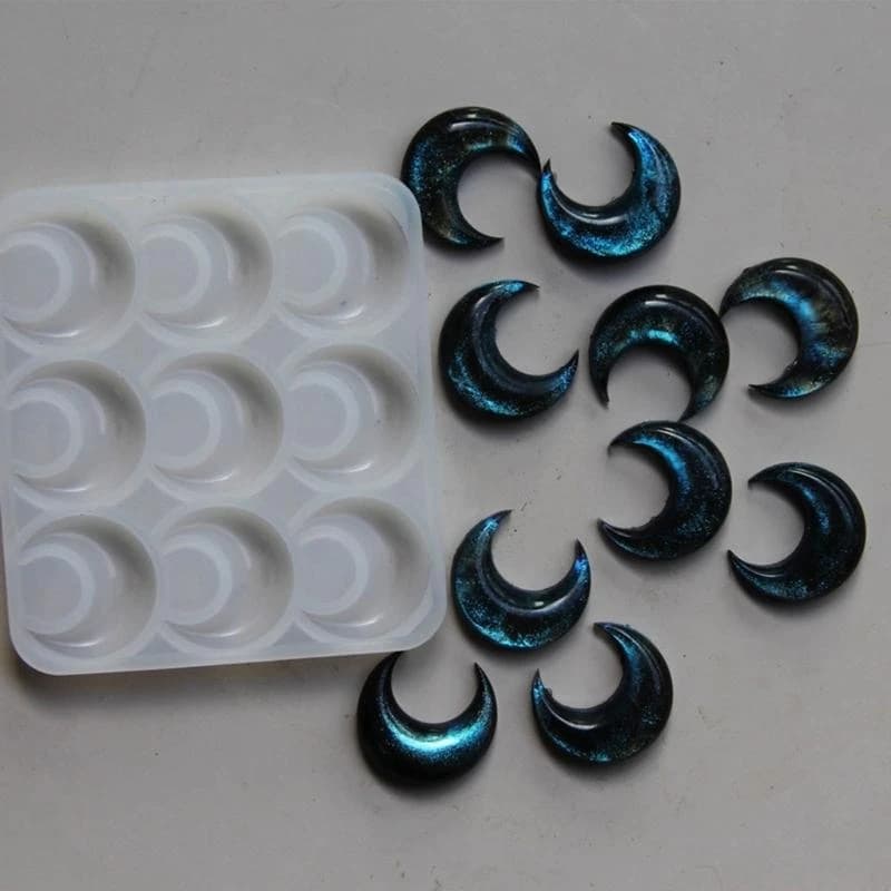 Geometric Earring Pendant Silicone Mold Moon Epoxy Resin Mould For DIY Ornaments Keychain Necklace Charms Epoxy Resin Crafts