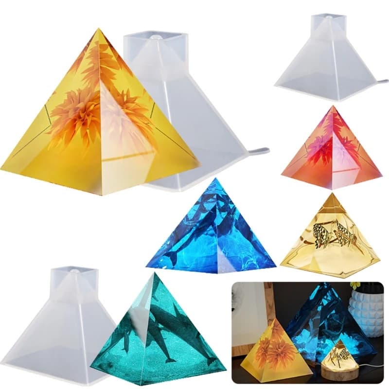 Silicone Pyramid Molds Mold DIY Jewelry Casting Mold for DIY Crafts Art Home Table Decorations R9CF