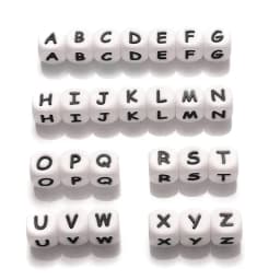 100pc Letter Silicone Beads BPA Free12mm Silicone Bead for Jewelry Necklace Making DIY Pacifier Chain Clips Baby Toys Accessorie