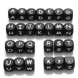100pc Letter Silicone Beads BPA Free12mm Silicone Bead for Jewelry Necklace Making DIY Pacifier Chain Clips Baby Toys Accessorie