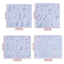 Convenient Silicone Molds Geometric Hollow Earrings Moulds Unique Jewelry Pendant Moulds Earring Making Mold for Earring R3MC