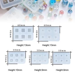 Silicone Mold For Jewelry Beads 8mm 10mm Cube Ball 6 Compartment Epoxy Resin Silicone Mould Handmade DIY Material