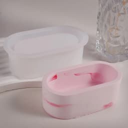 Homemade Succulent Plant Pot Silicone Mold Planter Mold Fashion Oval Jewelry Storage Container Mold DIY Craft
