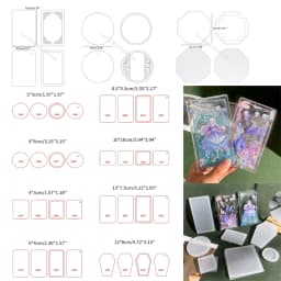 11 Typs Retro Geometric Shape Quicksand Mold Empty Plates Clear Acrylic Blank Plate DIY Quicksand Blank Card Brick