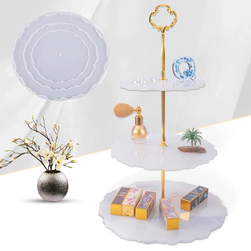 Irregular Round Fruit Disc Tray Resin Silicon Mold DIY Coaster Epoxy Mould Craft