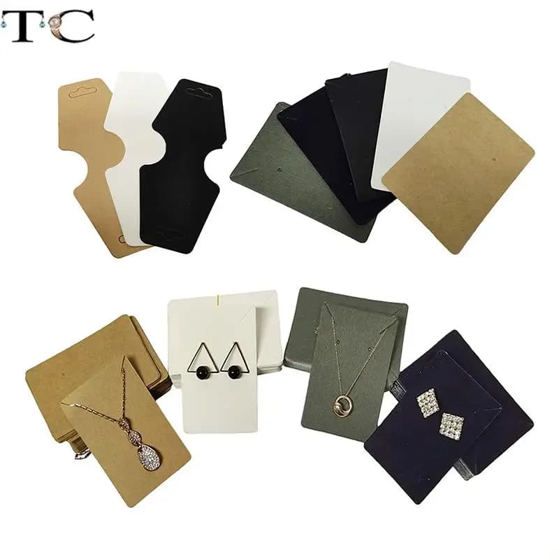 Kraft Paper Ear Stud Hang Tag Jewelry Display Card Necklace Kraft Paper Tag Ear Studs Bracelet Paper Hang Price Tag 50pcs/Lot