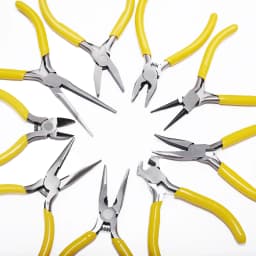 1 Piece Stainless Steel Needle Nose Pliers Jewelry Making Hand Tool Yellow 12.5cm