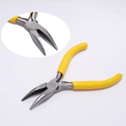 1 Piece Stainless Steel Needle Nose Pliers Jewelry Making Hand Tool Yellow 12.5cm