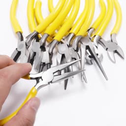 1 Piece Stainless Steel Needle Nose Pliers Jewelry Making Hand Tool Yellow 12.5cm
