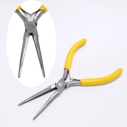 1 Piece Stainless Steel Needle Nose Pliers Jewelry Making Hand Tool Yellow 12.5cm