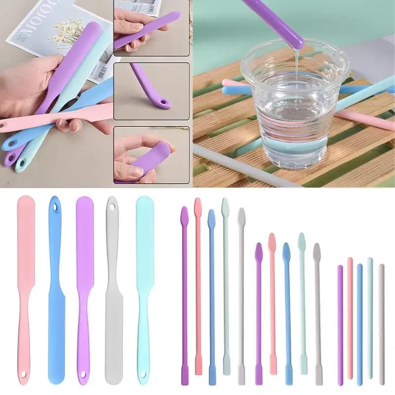 Silicone Stirring Brush Spoon Epoxy Resin Tool DIY Jewelry Making Tools Cream Cake Stirring Blade Easy To Clean Glue