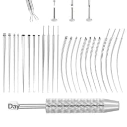 Stainless Steel Titanium Curved Piercing Taper Tool Earring Applicator Professional Puncture Straight/Curved Pole Earring Tool