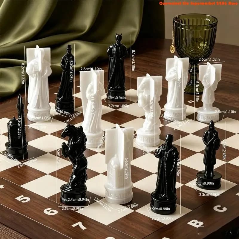 E06E Epoxy Craft Mold with Chess Theme for Display and Gift Projects