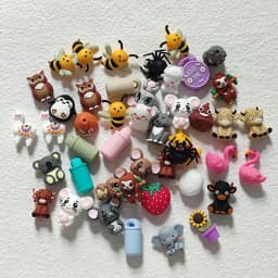 20pcs New 3D Silicone Beads Food Grade Cartoon Focal Beads For Jewelry Making DIY Pen KeyChain Accessories Baby Silicone Beads